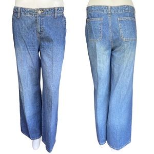 VTG Y2K No Boundaries Medium Wash Faded Low Rise Super Baggy Jeans Size 11 JR